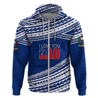 Personalized Happy Fathers Day Samoa Hoodie I Love You Dad Blue LT6 - Wonder Print Shop