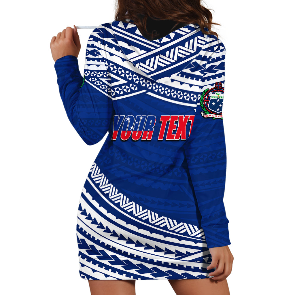 (Custom Personalised) Happy Fathers Day Samoa Hoodie Dress I Love You Dad Blue LT6 - Wonder Print Shop