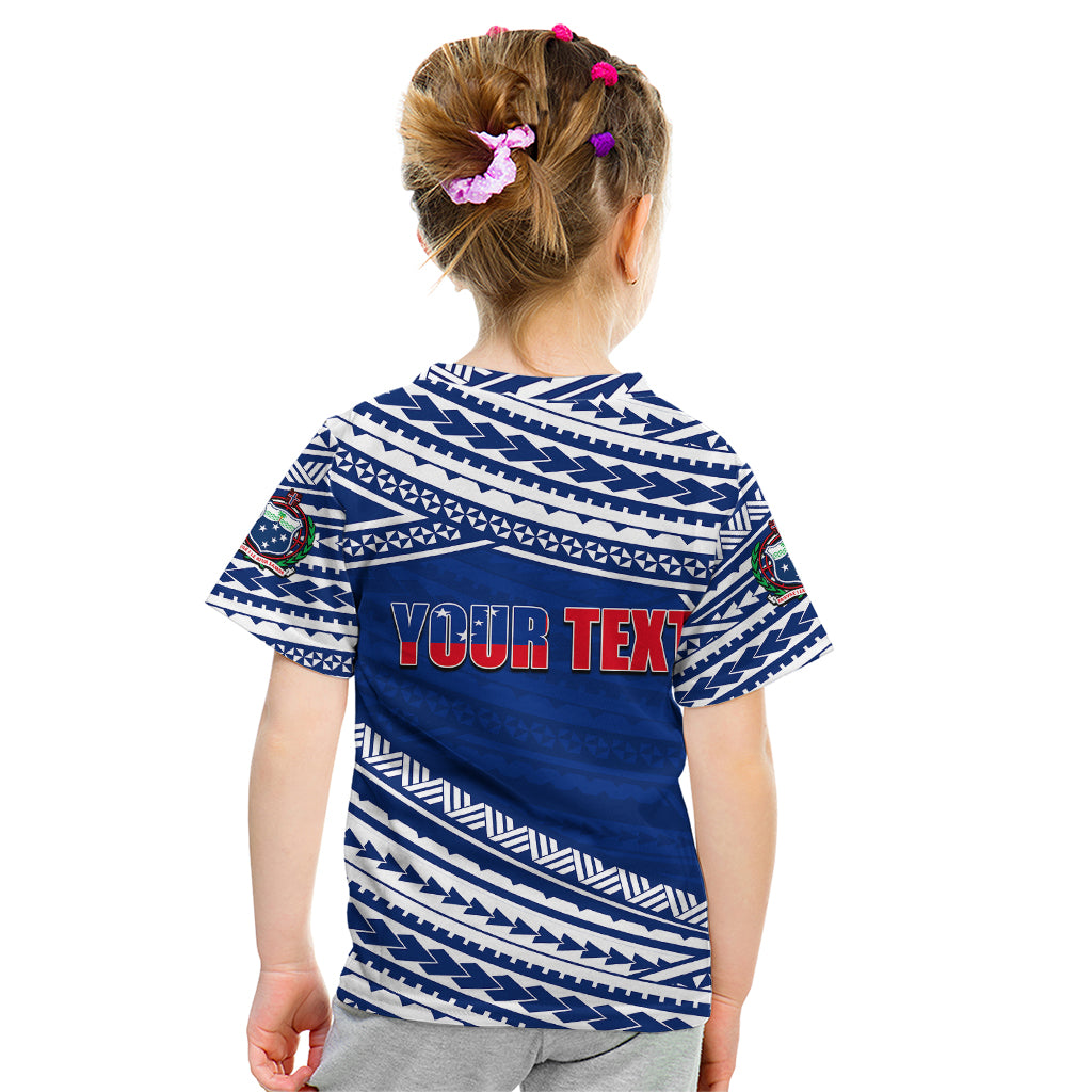 (Custom Personalised) Happy Fathers Day Samoa Kid T Shirt I Love You Dad Blue LT6 - Wonder Print Shop