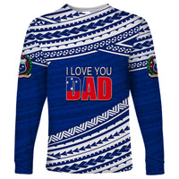 (Custom Personalised) Happy Fathers Day Samoa Long Sleeve Shirt I Love You Dad Blue LT6 - Wonder Print Shop