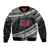 (Custom Personalised) Happy Fathers Day Samoa Bomber Jacket I Love You Dad Black LT6 - Wonder Print Shop