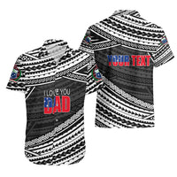 (Custom Personalised) Happy Fathers Day Samoa Hawaiian Shirt I Love You Dad Black LT6 - Wonder Print Shop