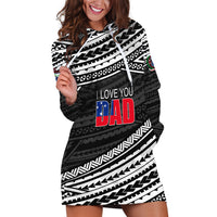(Custom Personalised) Happy Fathers Day Samoa Hoodie Dress I Love You Dad Black LT6 - Wonder Print Shop