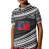 Custom Happy Fathers Day Samoa Polo Shirt for Kid I Love You Dad Black LT6 - Wonder Print Shop