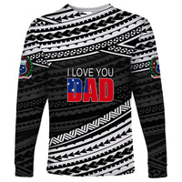 (Custom Personalised) Happy Fathers Day Samoa Long Sleeve Shirt I Love You Dad Black LT6 - Wonder Print Shop