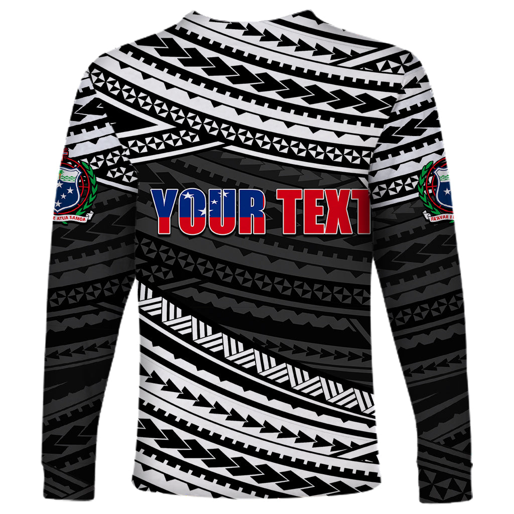 (Custom Personalised) Happy Fathers Day Samoa Long Sleeve Shirt I Love You Dad Black LT6 - Wonder Print Shop