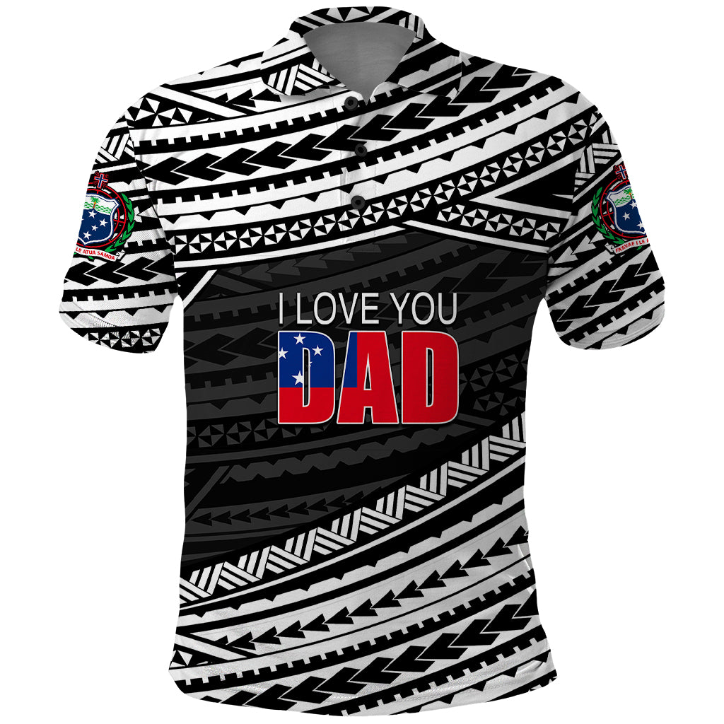 Custom Happy Fathers Day Samoa Polo Shirt I Love You Dad Black LT6 - Wonder Print Shop