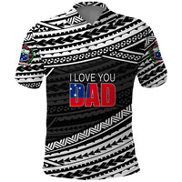 Custom Happy Fathers Day Samoa Polo Shirt I Love You Dad Black LT6 - Wonder Print Shop