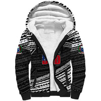 (Custom Personalised) Happy Fathers Day Samoa Sherpa Hoodie I Love You Dad Black LT6 - Wonder Print Shop