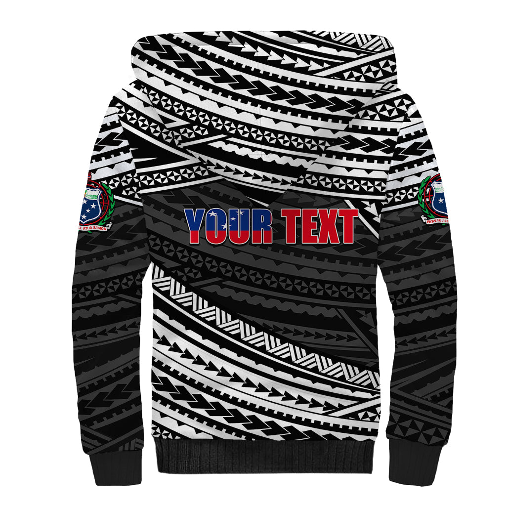 (Custom Personalised) Happy Fathers Day Samoa Sherpa Hoodie I Love You Dad Black LT6 - Wonder Print Shop