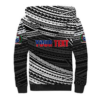 (Custom Personalised) Happy Fathers Day Samoa Sherpa Hoodie I Love You Dad Black LT6 - Wonder Print Shop