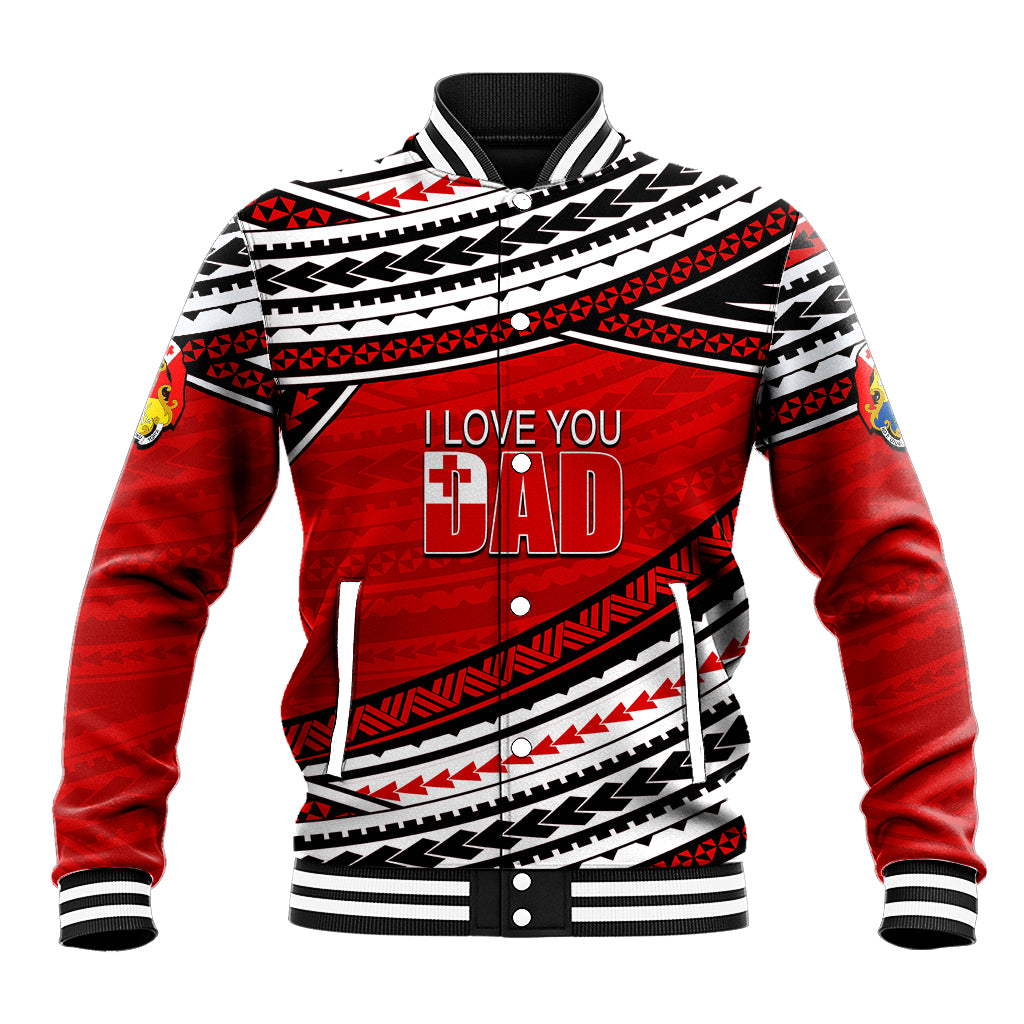 (Custom Personalised) Happy Fathers Day Tonga Baseball Jacket I Love You Dad LT6 - Wonder Print Shop