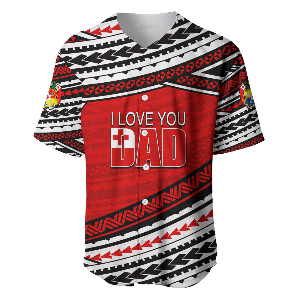 (Custom Personalised) Happy Fathers Day Tonga Baseball Jersey I Love You Dad LT6 - Wonder Print Shop