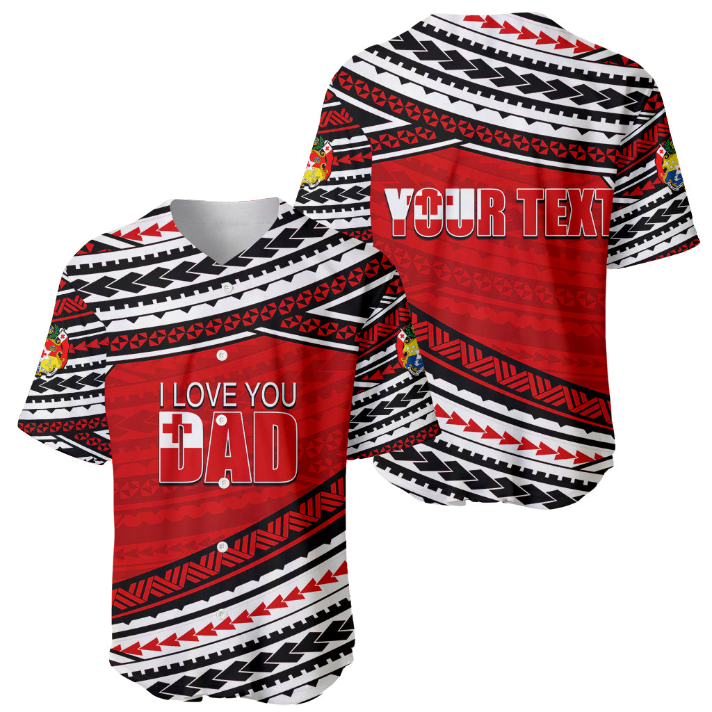 (Custom Personalised) Happy Fathers Day Tonga Baseball Jersey I Love You Dad LT6 - Wonder Print Shop
