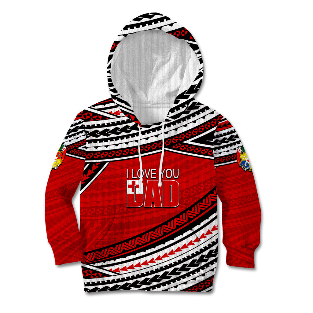(Custom Personalised) Happy Fathers Day Tonga Kid Hoodie I Love You Dad LT6 - Wonder Print Shop