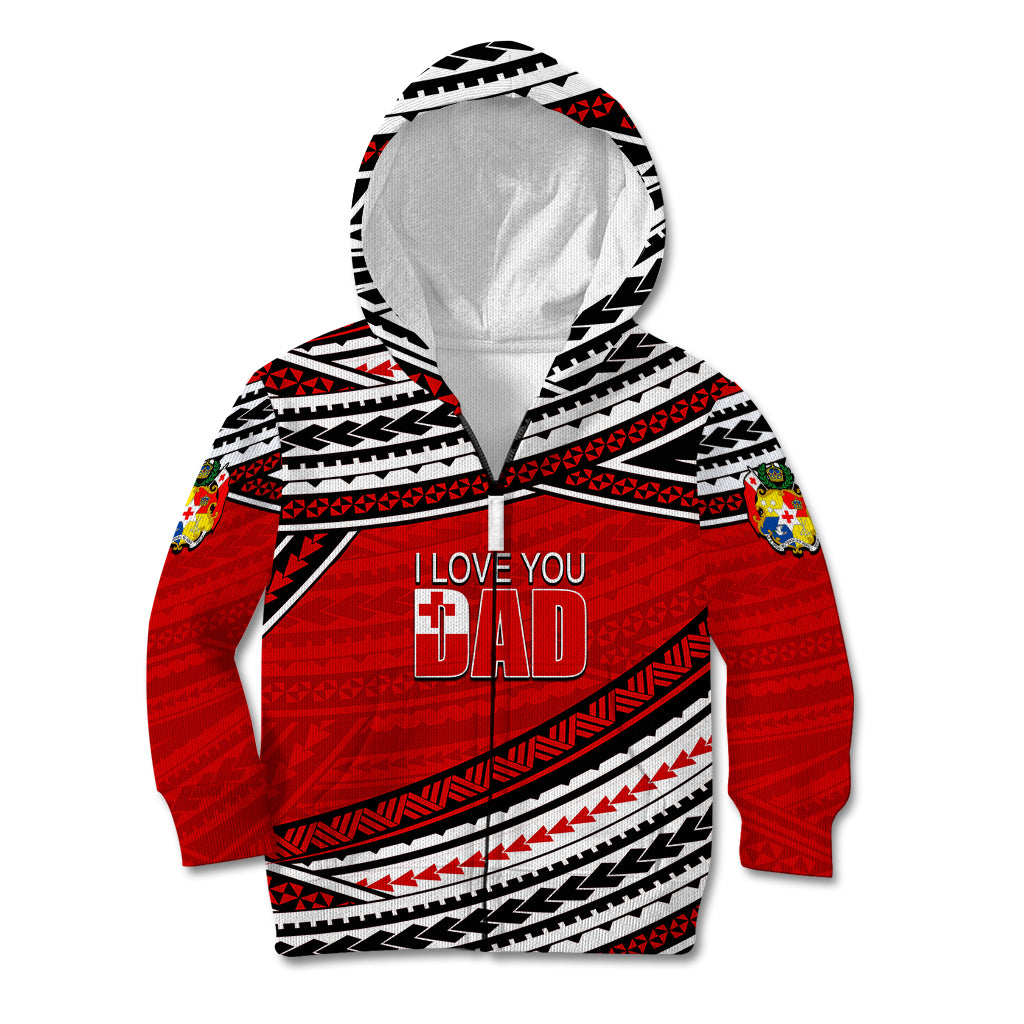 (Custom Personalised) Happy Fathers Day Tonga Kid Hoodie I Love You Dad LT6 - Wonder Print Shop