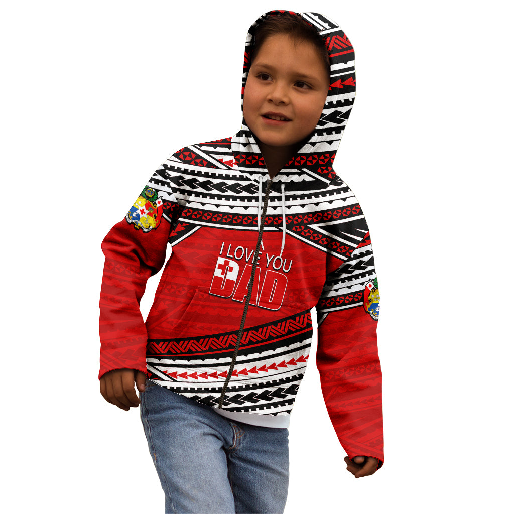 (Custom Personalised) Happy Fathers Day Tonga Kid Hoodie I Love You Dad LT6 - Wonder Print Shop