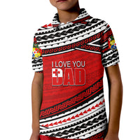 Custom Happy Fathers Day Tonga Polo Shirt for Kid I Love You Dad LT6 - Wonder Print Shop