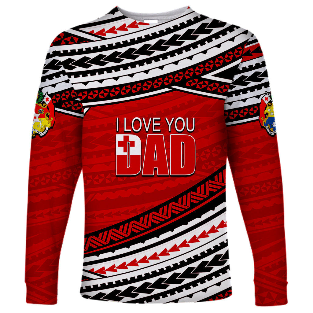 (Custom Personalised) Happy Fathers Day Tonga Long Sleeve Shirt I Love You Dad LT6 - Wonder Print Shop
