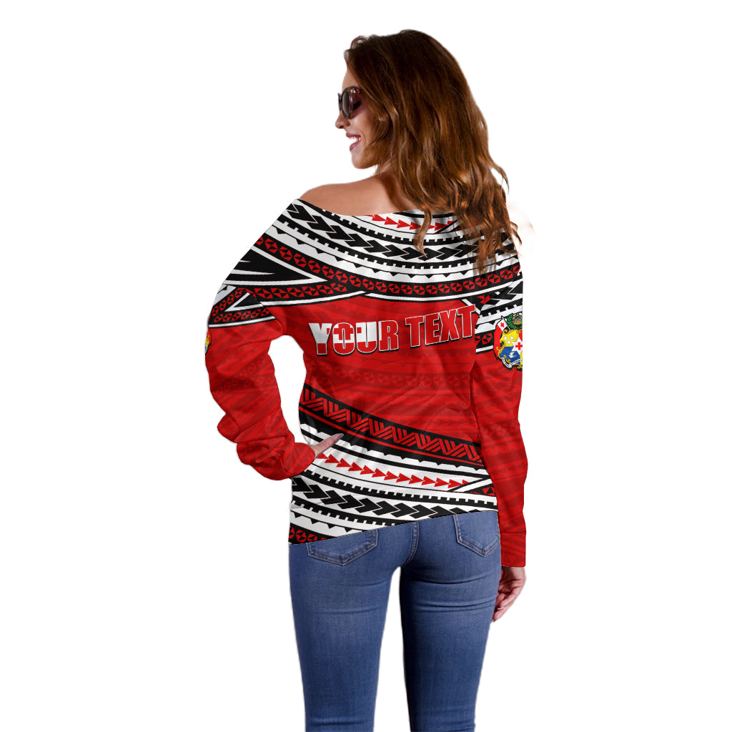 (Custom Personalised) Happy Fathers Day Tonga Off Shoulder Sweater I Love You Dad LT6 - Wonder Print Shop