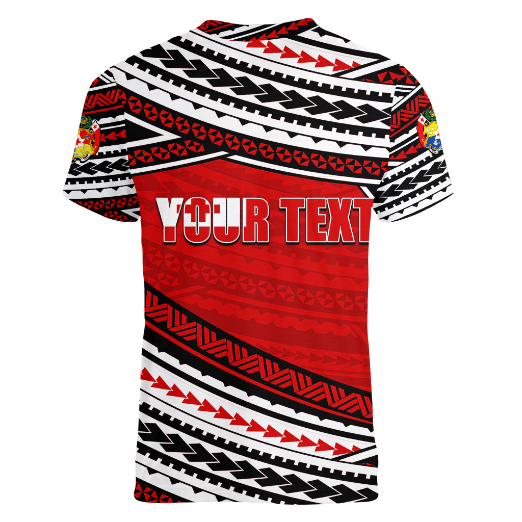 (Custom Personalised) Happy Fathers Day Tonga Women V Neck T Shirt I Love You Dad LT6 - Wonder Print Shop