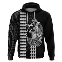 Polynesian Hoodie Hawaiian Warrior and Aloha Girl With Hammerhead Shark Tattoos White LT6 - Wonder Print Shop
