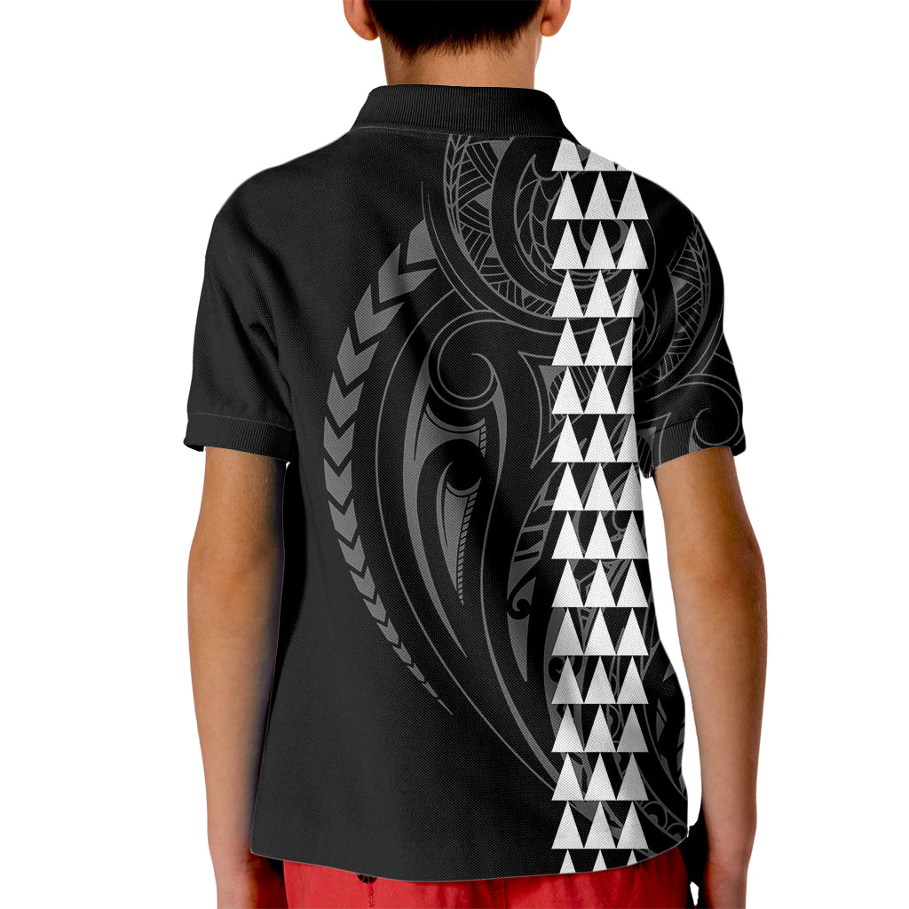 Polynesian Kid Polo Shirt Hawaiian Warrior and Aloha Girl With Hammerhead Shark Tattoos White LT6 - Wonder Print Shop