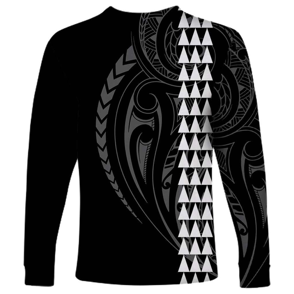 Polynesian Long Sleeve Shirt Hawaiian Warrior and Aloha Girl With Hammerhead Shark Tattoos White LT6 - Wonder Print Shop