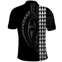 Polynesian Polo Shirt Hawaiian Warrior and Aloha Girl With Hammerhead Shark Tattoos White LT6 - Wonder Print Shop