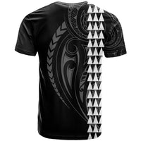 Polynesian T Shirt Hawaiian Warrior and Aloha Girl With Hammerhead Shark Tattoos White LT6 - Wonder Print Shop