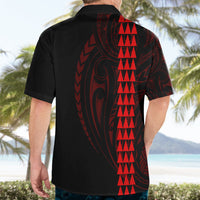 Polynesian Hawaiian Shirt Hawaiian Warrior and Aloha Girl With Hammerhead Shark Tattoos Red LT6 - Wonder Print Shop