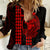 Polynesian Women Casual Shirt Hawaiian Warrior and Aloha Girl With Hammerhead Shark Tattoos Red LT6 - Wonder Print Shop