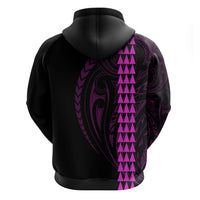Polynesian Hoodie Hawaiian Warrior and Aloha Girl With Hammerhead Shark Tattoos Purple LT6 - Wonder Print Shop