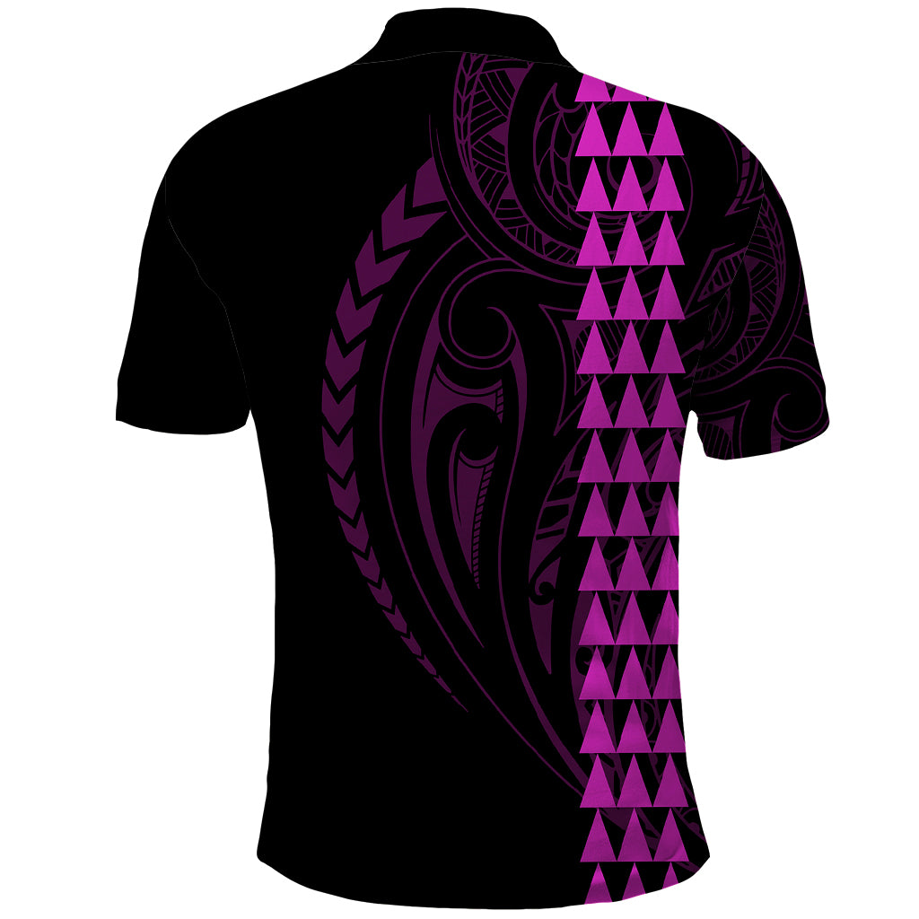 Polynesian Polo Shirt Hawaiian Warrior and Aloha Girl With Hammerhead Shark Tattoos Purple LT6 - Wonder Print Shop