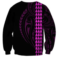 Polynesian Sweatshirt Hawaiian Warrior and Aloha Girl With Hammerhead Shark Tattoos Purple LT6 - Wonder Print Shop