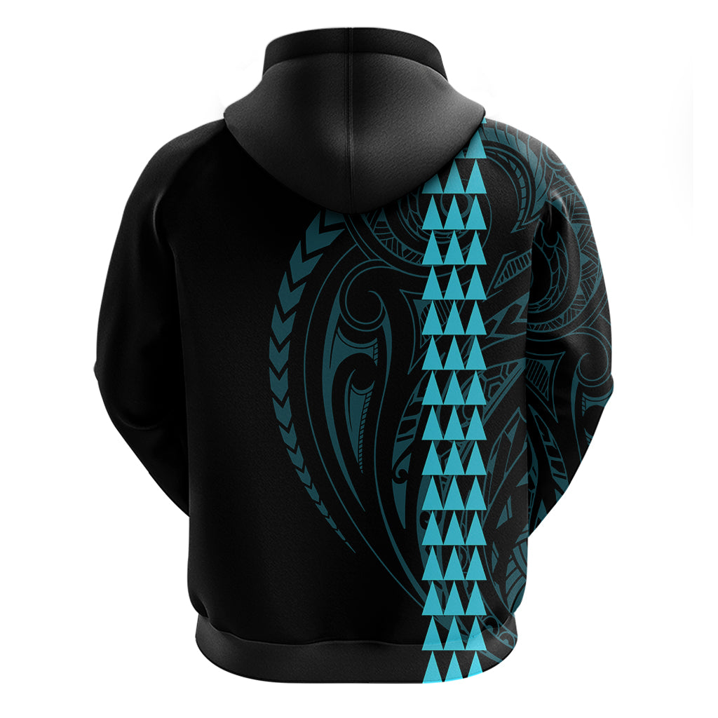 Polynesian Hoodie Hawaiian Warrior and Aloha Girl With Hammerhead Shark Tattoos Light Blue LT6 - Wonder Print Shop