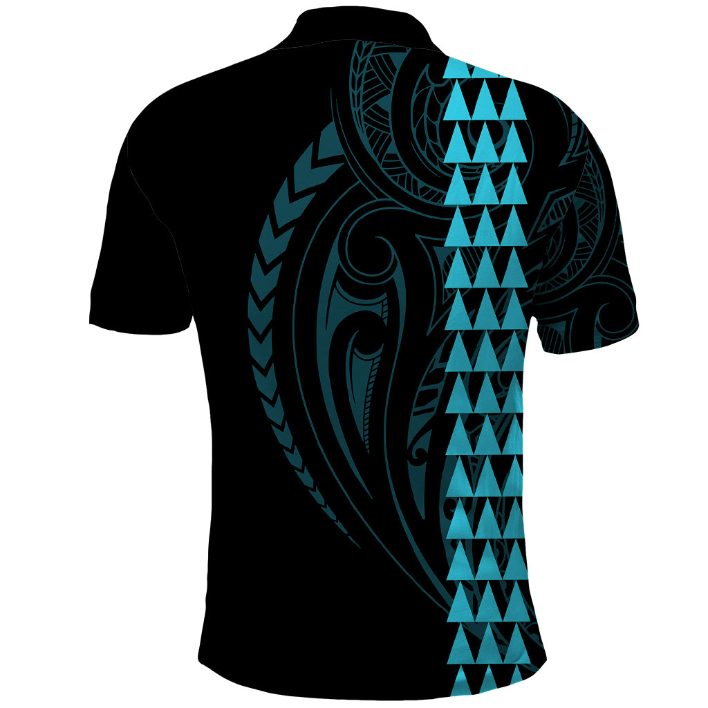 Polynesian Polo Shirt Hawaiian Warrior and Aloha Girl With Hammerhead Shark Tattoos Light Blue LT6 - Wonder Print Shop