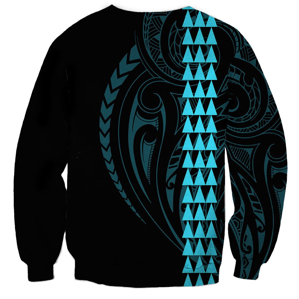 Polynesian Sweatshirt Hawaiian Warrior and Aloha Girl With Hammerhead Shark Tattoos Light Blue LT6 - Wonder Print Shop