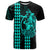 Polynesian T Shirt Hawaiian Warrior and Aloha Girl With Hammerhead Shark Tattoos Turquoise LT6 - Wonder Print Shop
