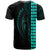 Polynesian T Shirt Hawaiian Warrior and Aloha Girl With Hammerhead Shark Tattoos Turquoise LT6 - Wonder Print Shop