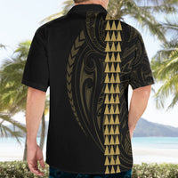 Polynesian Hawaiian Shirt Hawaiian Warrior and Aloha Girl With Hammerhead Shark Tattoos Gold LT6 - Wonder Print Shop