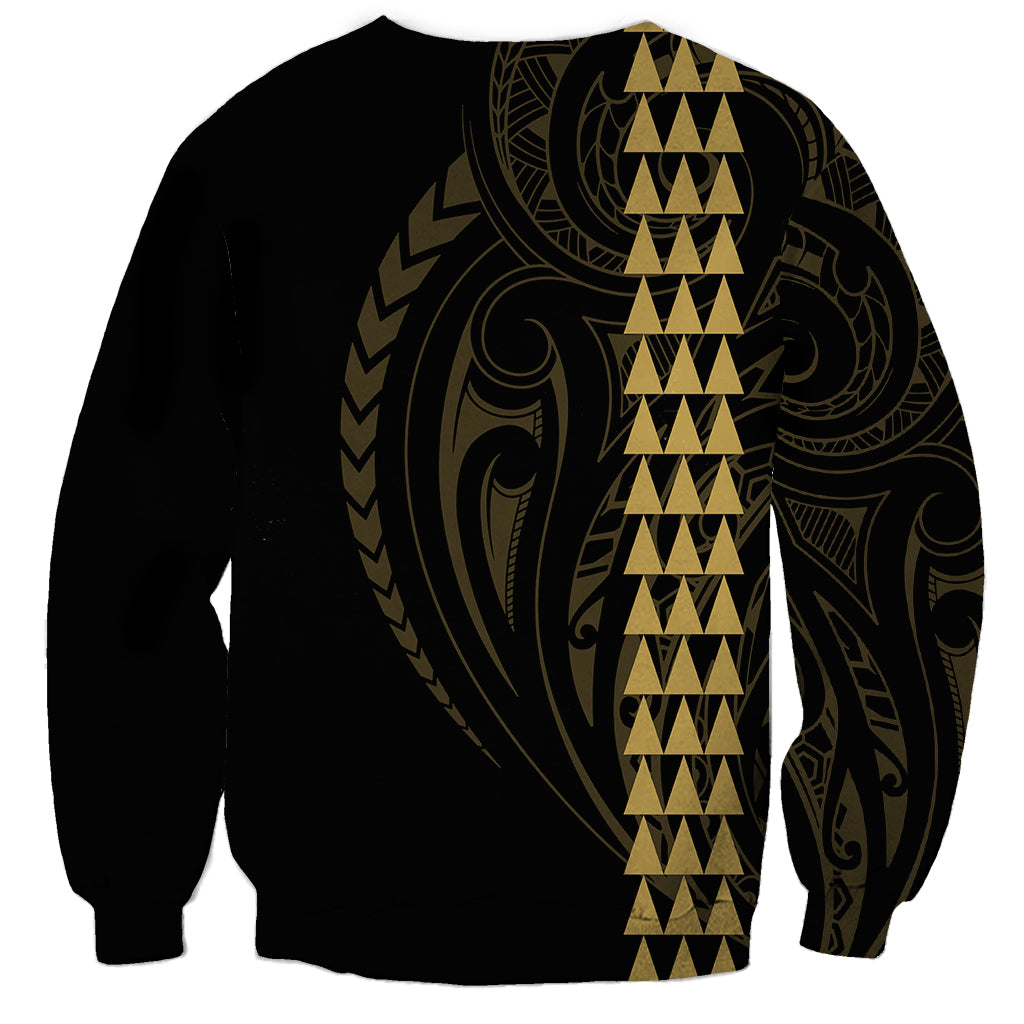 Polynesian Sweatshirt Hawaiian Warrior and Aloha Girl With Hammerhead Shark Tattoos Gold LT6 - Wonder Print Shop