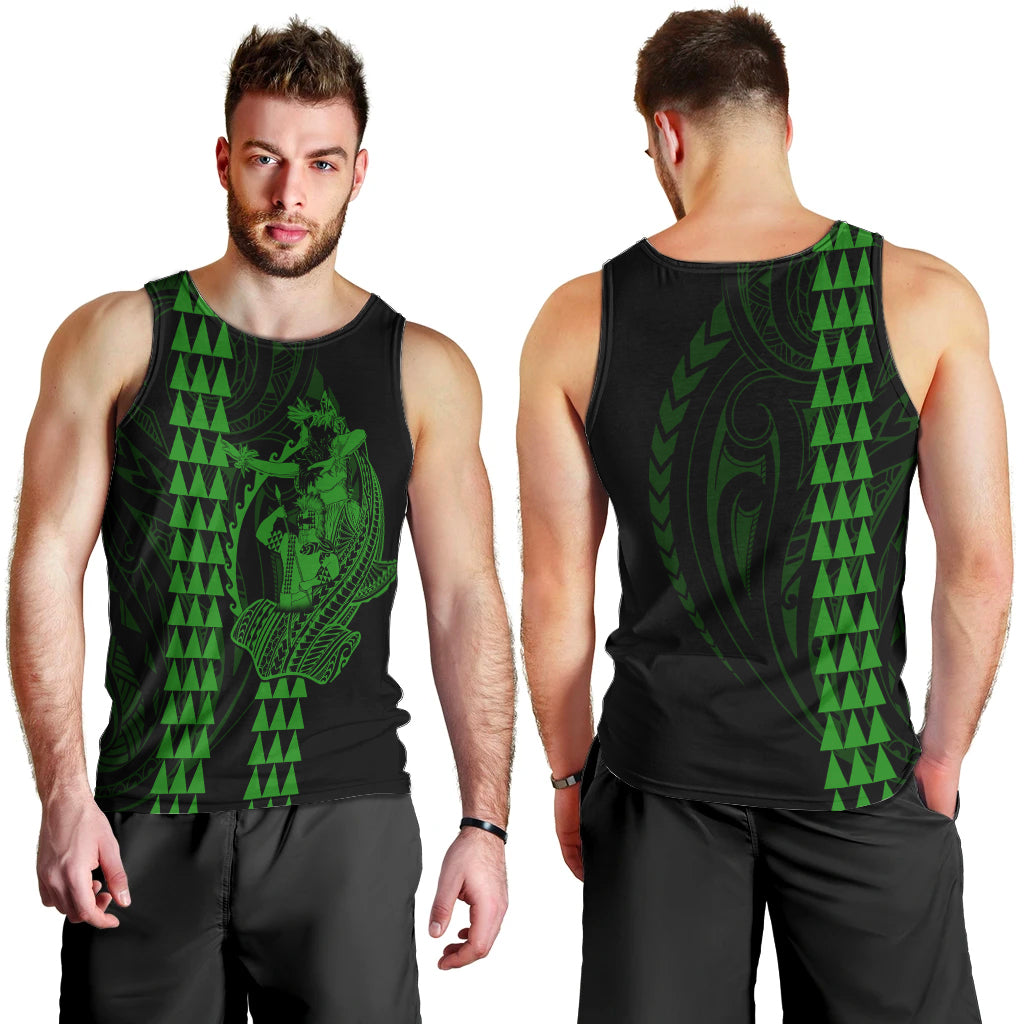 polynesian-men-tank-top-hawaiian-warrior-and-aloha-girl-with-hammerhead-shark-tattoos-green