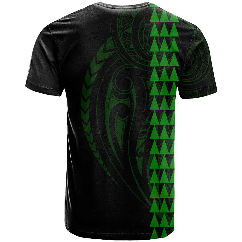 Polynesian T Shirt Hawaiian Warrior and Aloha Girl With Hammerhead Shark Tattoos Green LT6 - Wonder Print Shop