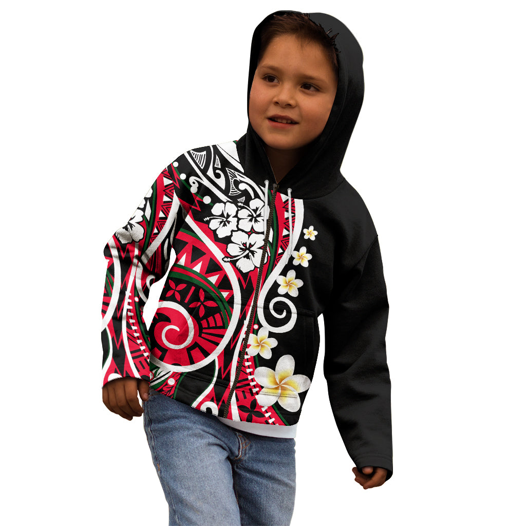 Plumeria Polynesian Kid Hoodie Trending Red LT6 - Wonder Print Shop