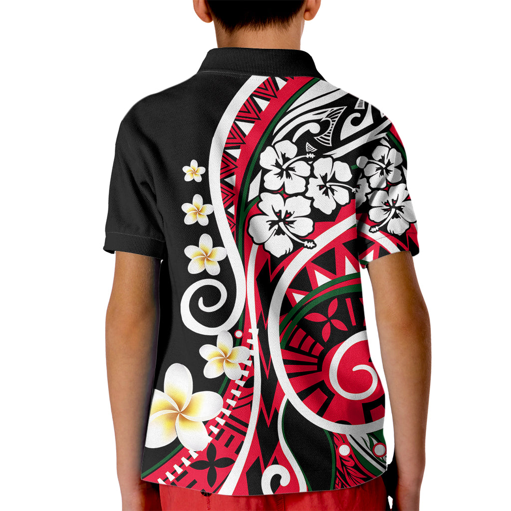 Plumeria Polynesian Kid Polo Shirt Trending Red LT6 - Wonder Print Shop