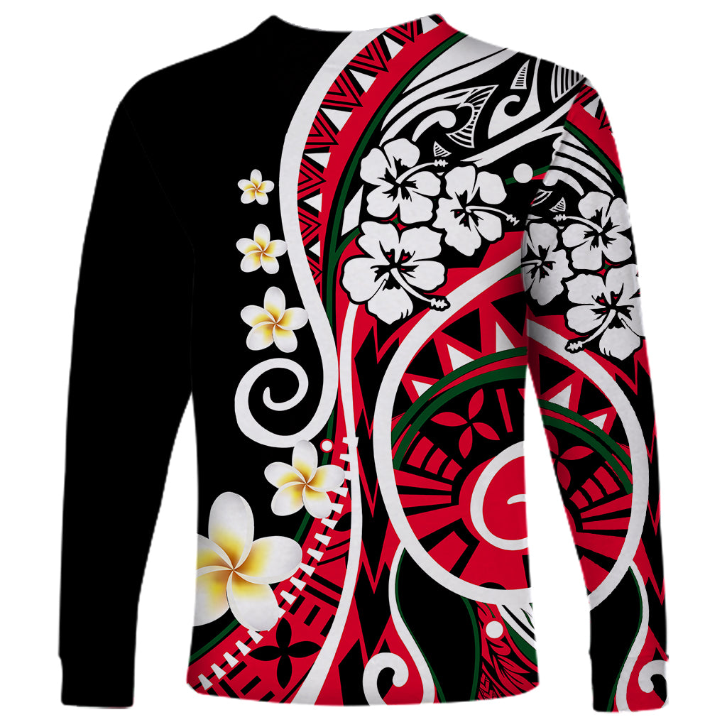 Plumeria Polynesian Long Sleeve Shirt Trending Red LT6 - Wonder Print Shop