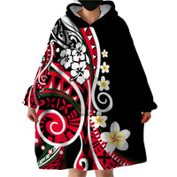Plumeria Polynesian Wearable Blanket Hoodie Trending Red LT6 - Wonder Print Shop