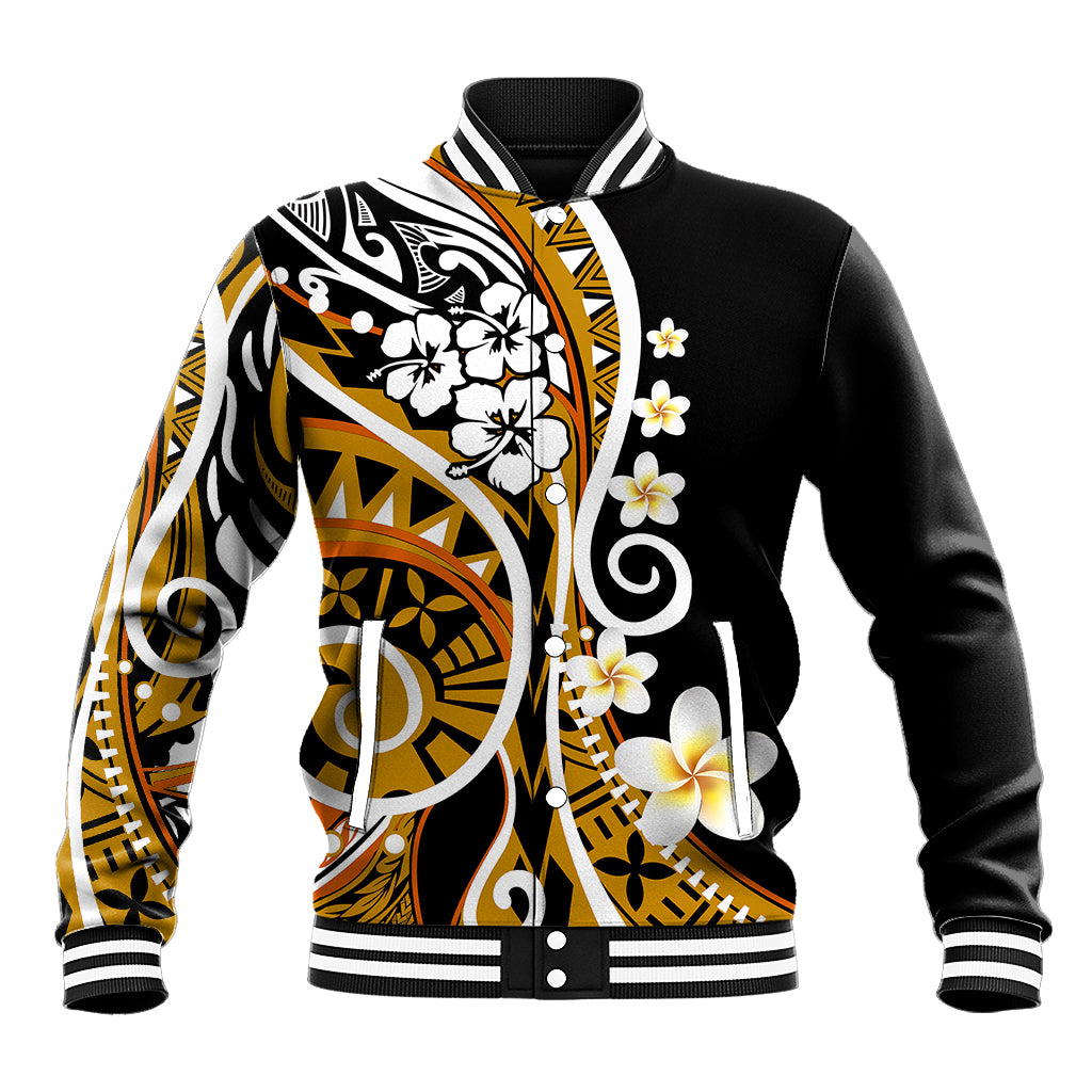 Plumeria Polynesian Baseball Jacket Trending Gold LT6 - Wonder Print Shop