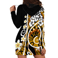 Plumeria Polynesian Hoodie Dress Trending Gold LT6 - Wonder Print Shop